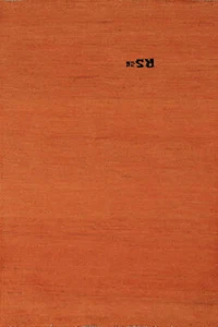 Premium Quality Gabbeh Solid Design Wool Foyer Rug - Timeless Style" Orange 3x4 - Picture 1 of 17