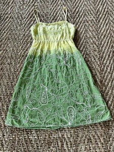 0 Max Studio Green Yellow Ombre Tie Back Dress - Picture 1 of 9