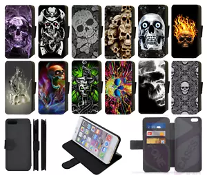 Gothic Skull Designs Phone Case Flip/Wallet Fits Samsung Galaxy S23, S24 Plus - Picture 1 of 20
