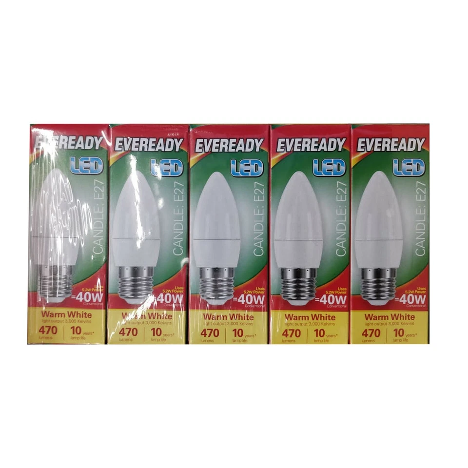 Eveready Energy Saving Led Candle Light Bulb Lamp Ses Screw Cap Es B22 Lightbulb - Image 1 of 1