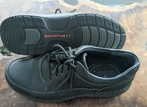 Rockport Mens Black Leather Shoes World Tour Elite Size 10.5 - Picture 1 of 10