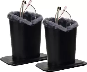Pack of 2 Plush Lined Eyeglasses Holder Stands for Desks or Nightstands - Picture 1 of 12