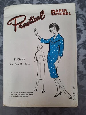1950s Practical Paper Vintage Sewing Dress Pattern Vintage Dress 37 - 38 in Bust - Image 1 of 2