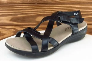 Great Northwest Sz 6 M Black Strappy Synthetic Women Sandals Ellie - Picture 1 of 8