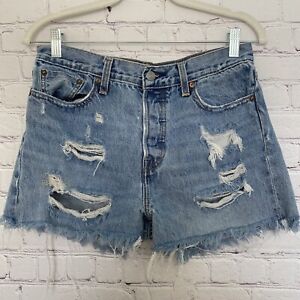 Levi's Women's High Rise Button-Fly Distressed Destructed Cutoff Shorts - Sz. 29