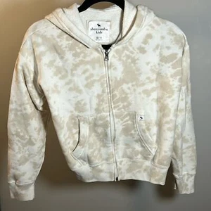 Abercrombie kids tan and white tie dye zip up hoodie - Picture 1 of 5