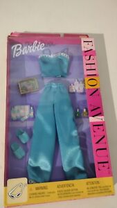 2002 Mattel BARBIE FASHION AVENUE Blue CAMI + PAJAMA Sleepwear  25701 NEW 