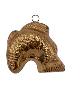 Molde vintage MCM cobre en forma de pez con gancho colgante decoración de pared francesa - Imagen 1 de 6