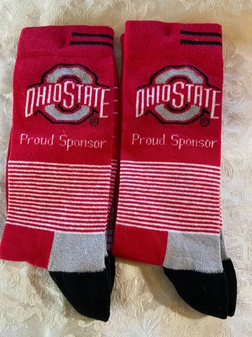 NEW 2 Pair Men's Ohio State Buckeyes Proud Sponsor Meijer Socks M/L Cover