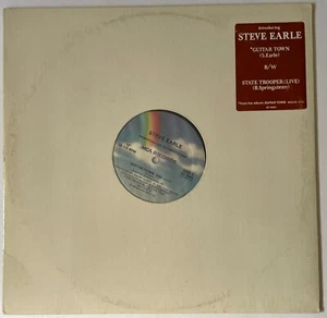 Steve Earle Guitar Town /State Trooper (live) 12" Promo MCA Canada Hype Sticker! - Picture 1 of 4