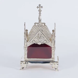 + French Gothic Reliquary Shrine for your Relic + Silver Plated Finish (#23S) - Picture 1 of 24