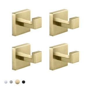 Towel Hooks Sus304 Stainless Steel Brushed Nickel Bath Coat Robe Clothes Square - Picture 1 of 5