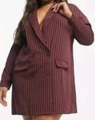 Nuevo vestido blazer a rayas a medida para dama talla 22 Foto 1 de 4