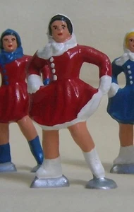 Female Figure Skater ice skating, Christmas Village, train layout, Reproduction - Picture 1 of 4