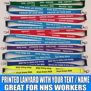 Correa personalizada para el cuello personalizada o lisa CORDÓN para enfermera cuidadora de regalos de apoyo del NHS - Imagen 1 de 24