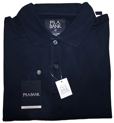 Jos A Bank Pique Polo Shirt TALL LT Traditional Fit Navy Blazer Blue #GP250 - Image 1 of 3