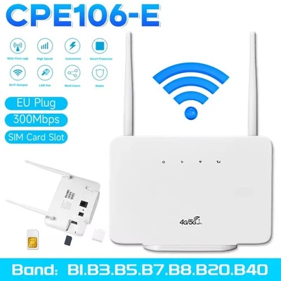 CPE106-E 4G LTE ROUTER SIM KARTE WLAN ROUTER 300 MBIT/S WLAN 5G SIM-KARTENSTECK - Bild 1 von 4