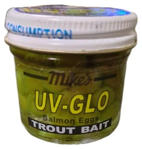Mike's UV-GLO Salmon Eggs Trout Bait in Chartreuse 1.1 oz - Picture 1 of 3
