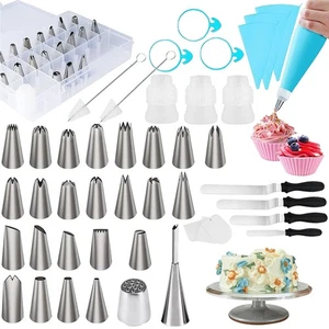 12" Aluminum Cake Turntable Set Kit Kitchen Decorating Revolving Display Stand - Picture 1 of 16