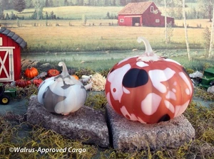 ANTHROPOLOGIE CHEENA GLASS PUMPKIN OBJECTS (2) -NIB- GOURD-GEOUS FALL DÉCOR! - Picture 1 of 17