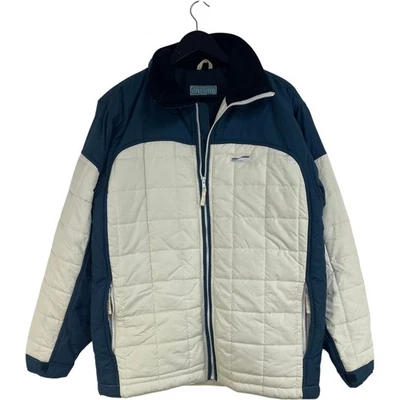 Homeboy Extreme Division Puffer Jacket Quilted Colourblock Blue White Mens L - Image 1 of 4