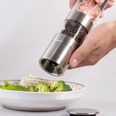 Macinapepe manuale a doppia testa 2 in 1 in acciaio inossidabile 1 pezzo Macina - Immagine 1 di 4