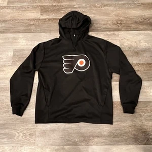 Majestic Philadelphia Flyers NHL Quarter Zip Hoodie Men’s Large Sewn On Patch - Picture 1 of 8