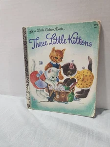 A Little Golden Book Three Little Kittens, 1974, Hardcover TORN PAGE - Foto 1 di 5