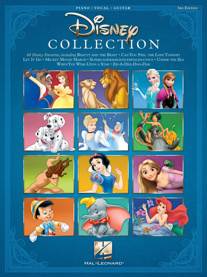 The Disney Collection 3rd Edition Piano Sheet Music Guitar Chords 54 Songs Book - Image 1 of 1