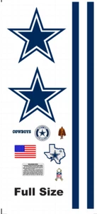 Dallas Cowboys Football Helmet Decals Full Size 8 Mil Convex Gear Wrap - Picture 1 of 1
