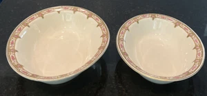 Set di 2 W.H. Grindley Co. England antico servizio di ciotole ovali rosa rosa con oro - Foto 1 di 21