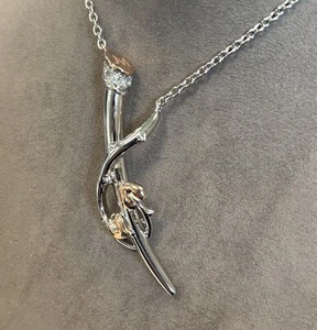 Ciondolo tradimento Julien Macdonald x Clogau in argento e oro rosa 9 ct grande (20") - Foto 1 di 8