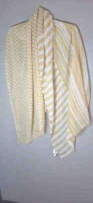 Ann Taylor Loft Scarf Yellow lightweight fringe hem - Image 1 of 4