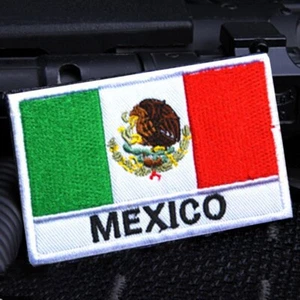 Bandera de México Bandera Nacional de Mecia Bandera Gancho Lazo Parche Insignia Bordada - Imagen 1 de 5