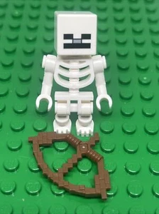 Lego Minecraft Skeleton Minifigure Min011 w/Bow - Picture 1 of 2