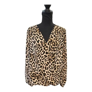 INC International Concepts Damenbluse Animal Print Cross Front LG neu ohne Etikett - Bild 1 von 6