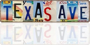 Vintage Texas Ave Wall Decor Street Signs Metal Tin Signs 16 x 4 Inches - Picture 1 of 4