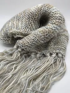 Knitted Scarf / Winter Scarf / Grey Scarf / Scarf for Women / Knit Scarf - Picture 1 of 2