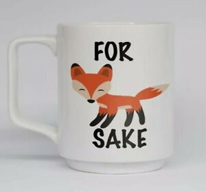 For Fox Sake Mug  Pun Colourful Ceramic Coffee Cup Fun Novelty Gift Present