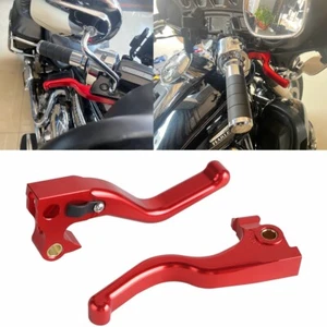 3 Finger 5.3'' Handle Grips Brake Clutch Levers Red For Harley Sportster XL1200V - Picture 1 of 9