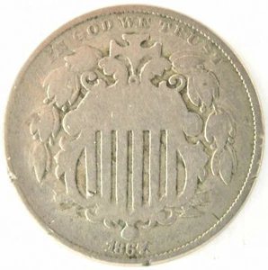 Moneda de 5 (cinco) centavos de níquel escudo 1867 rayos Filadelfia Estados Unidos - Imagen 1 de 2