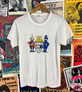 Vtg 80s RCMP Royal Canadian Mounted Police Edmonton Alberta Graphic T-Shirt - Picture 1 of 10