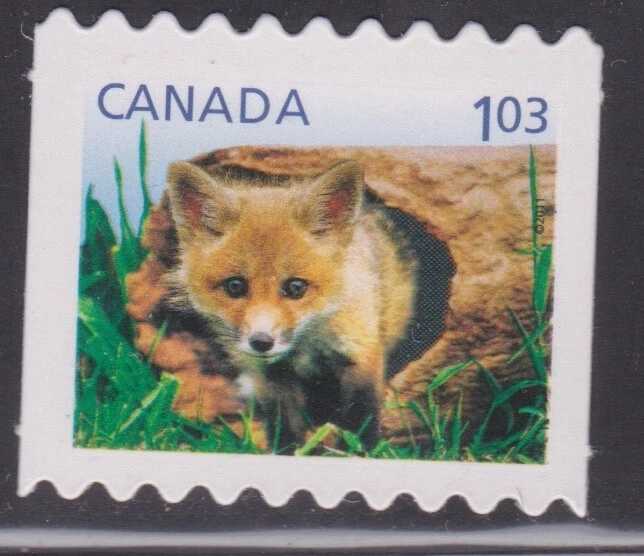 Canada 2011 #2430i Baby Wildlife Definitive (Red Fox) - Unused die cut - Image 1 of 1
