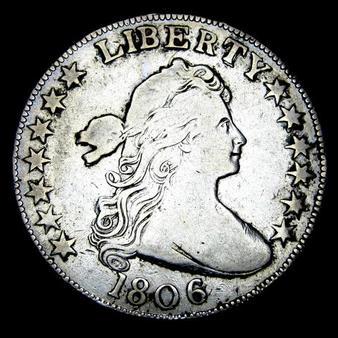 1806 Draped Bust Half Dollar O-105 Knob 6 Stems ----  Key Date Coin ---- #CB744 Cover