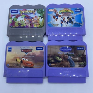 Vtech V.Smile Cartridge Lot Disney Pixar Cars Ratatouille Marvel Spiderman 2007 - Picture 1 of 1