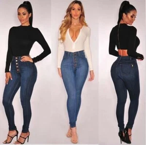 High Waisted Denim Fit Stretchy Jeans - Picture 1 of 9