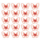 Applique en dentelle papillon, 30 pièces patchs papillon tissu de dentelle, S, rouge