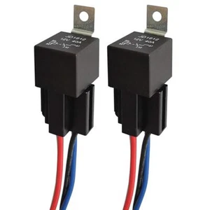 JD1912 Car Relay Harness 12V 40A 4 Pin SPST 12AWG Harness Sockets 2pcs - Picture 1 of 54