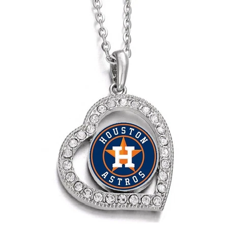 Spec. Houston Astros Womens Sterling Silver Link Chain Necklace With Pendant D19 Cover