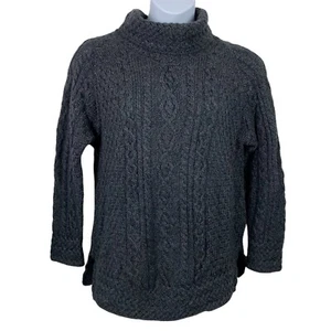 Suéter Carraig Donn Lana Merino Cuello Alto Talla Grande Grueso Tejido Aberturas Laterales - Imagen 1 de 4